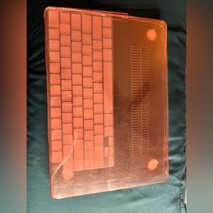 MacBook Pro 14 inch case pink with sparkles shrink wrapped